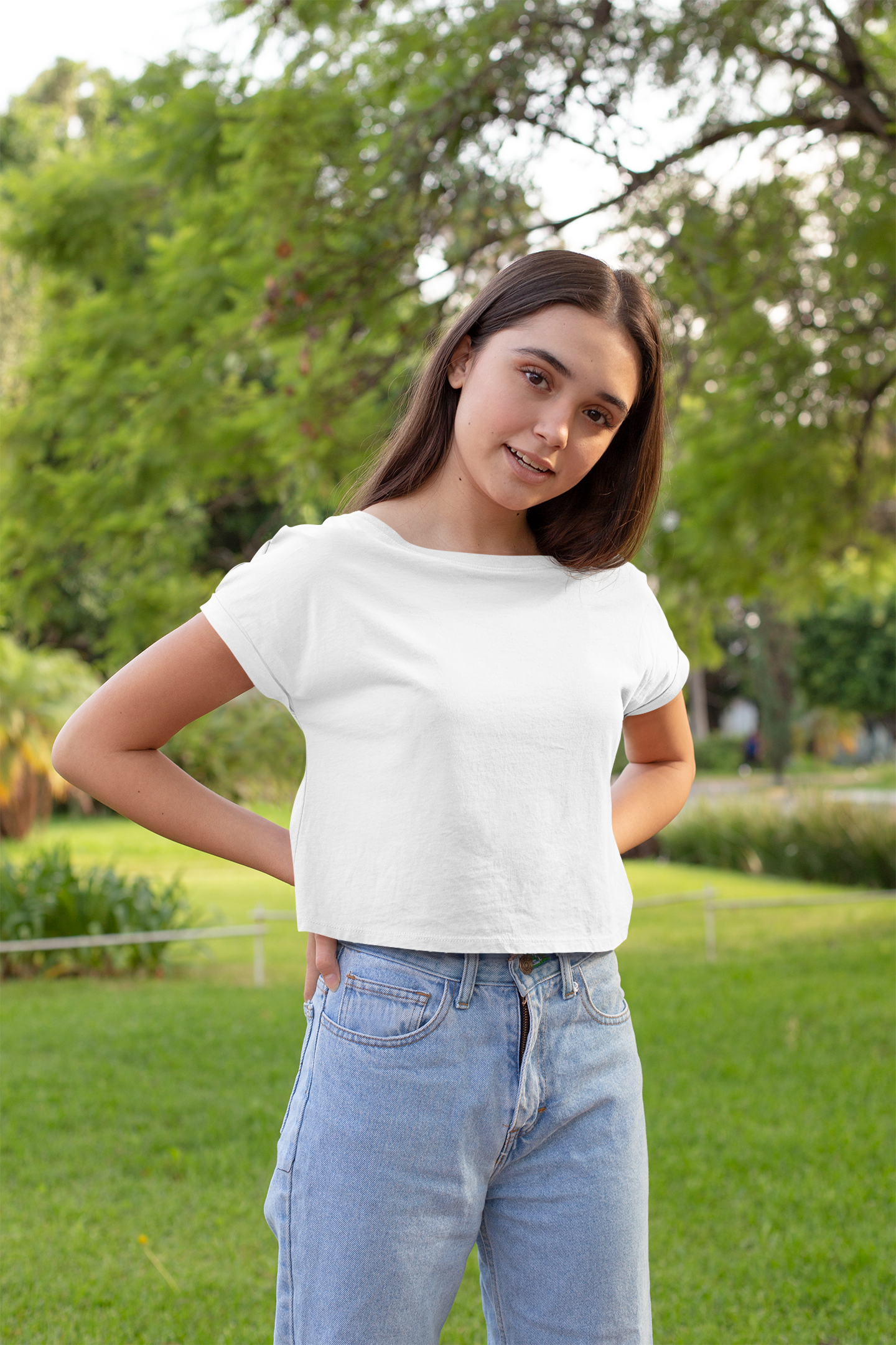 White Crop Tee