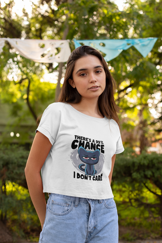 "I Don't Like" White Oversized Crop Top