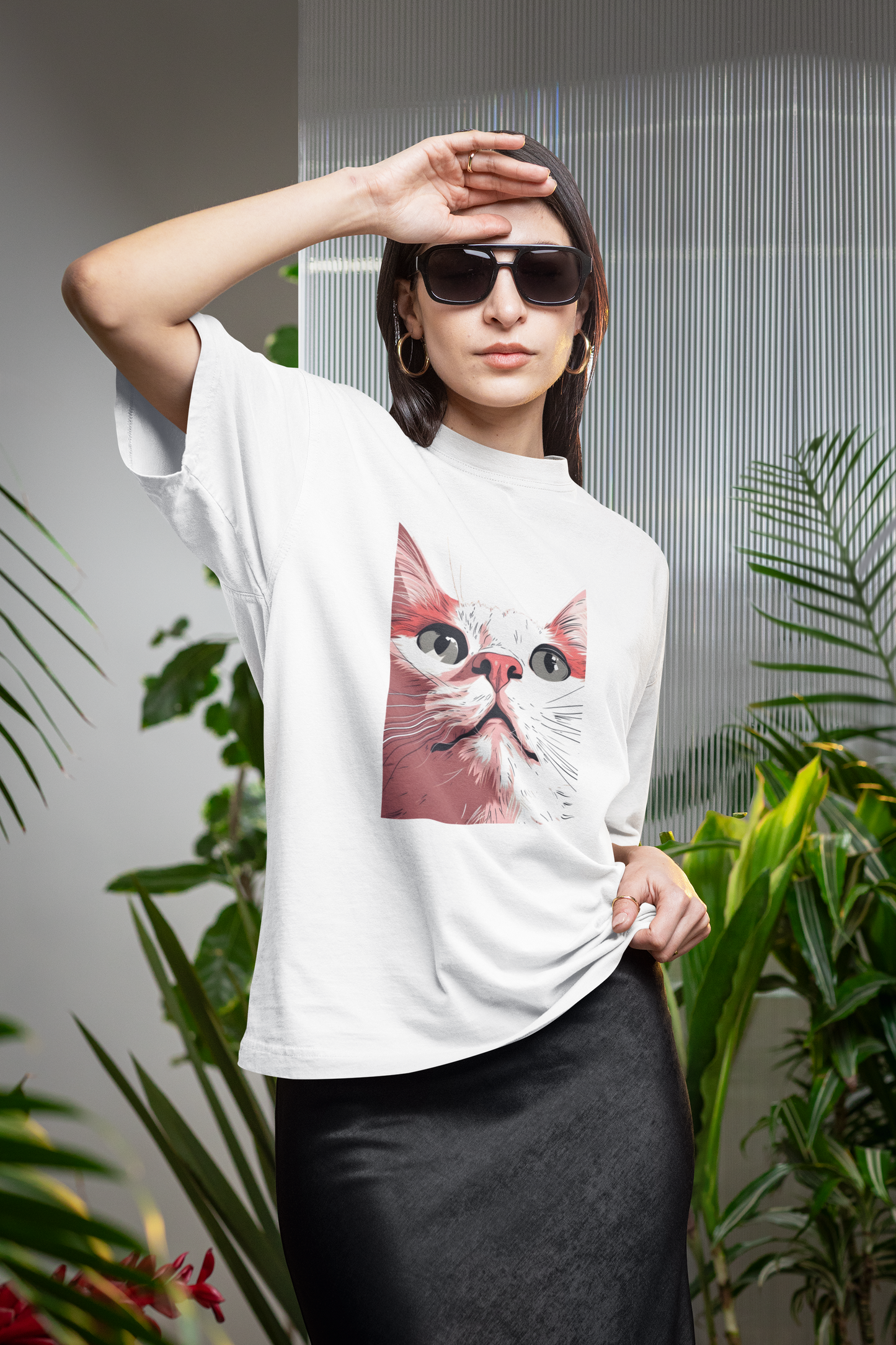 Curious Cat Oversized Tee