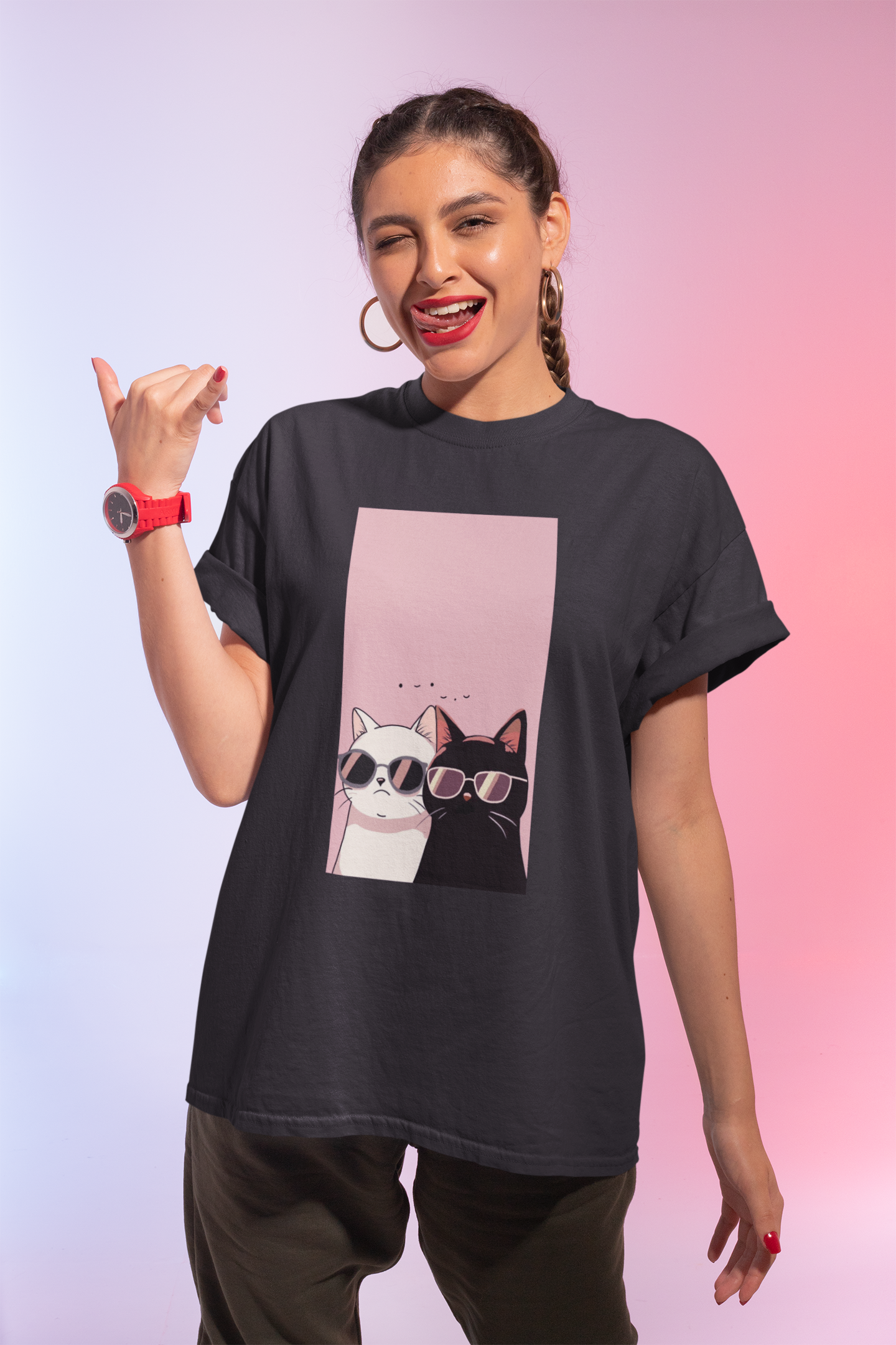 Cool Cats Oversized Tee
