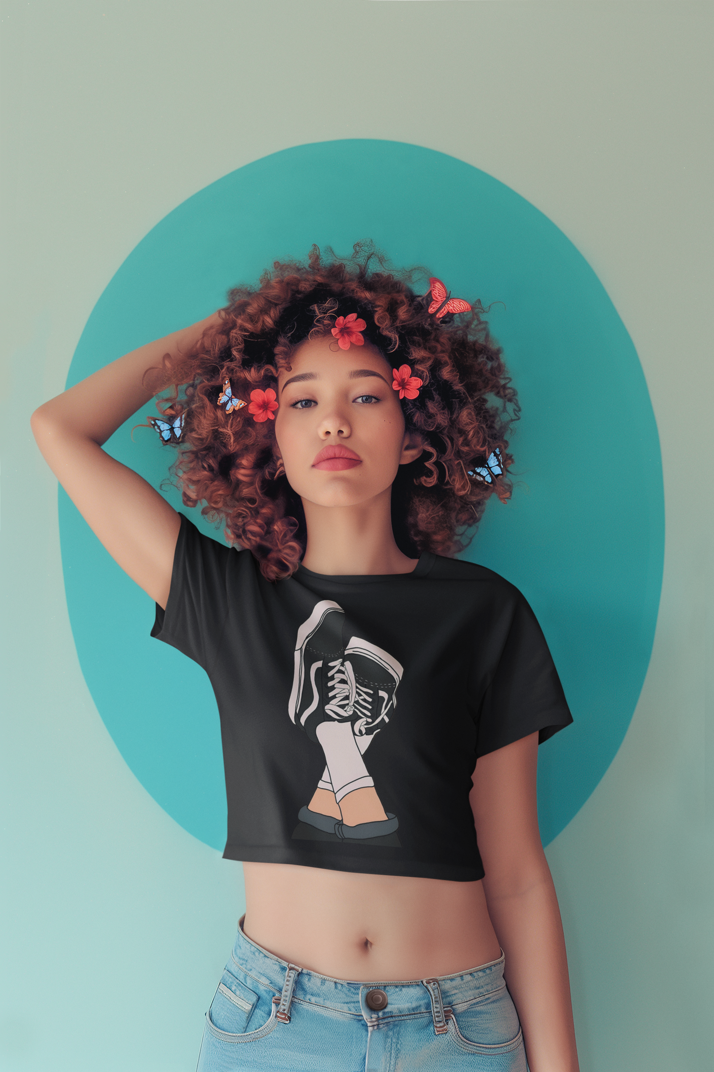 Raise it high over sized crop top