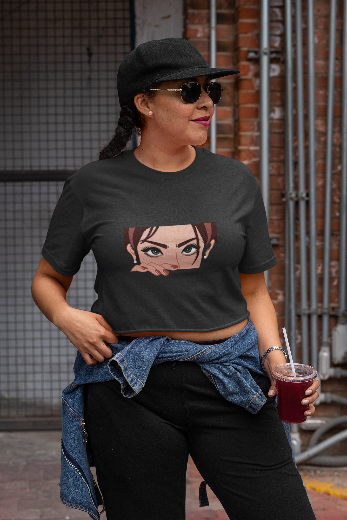 Eye2eye Printed Oversized Crop Top
