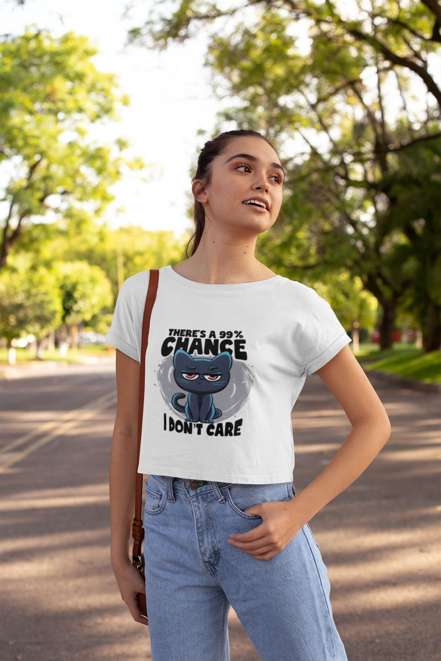 "I Don't Like" White Oversized Crop Top