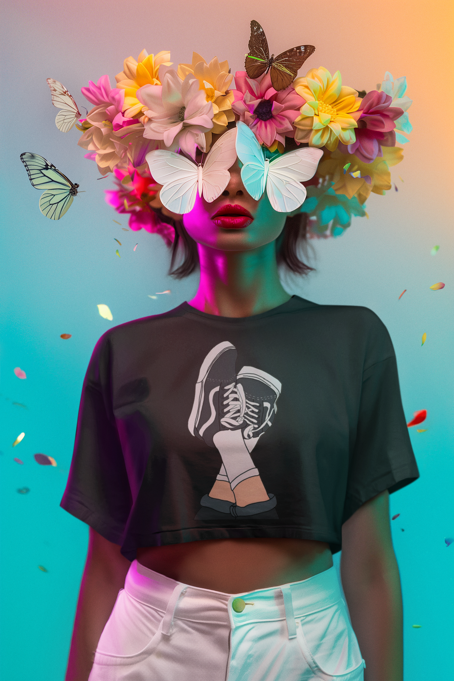 Raise it high over sized crop top
