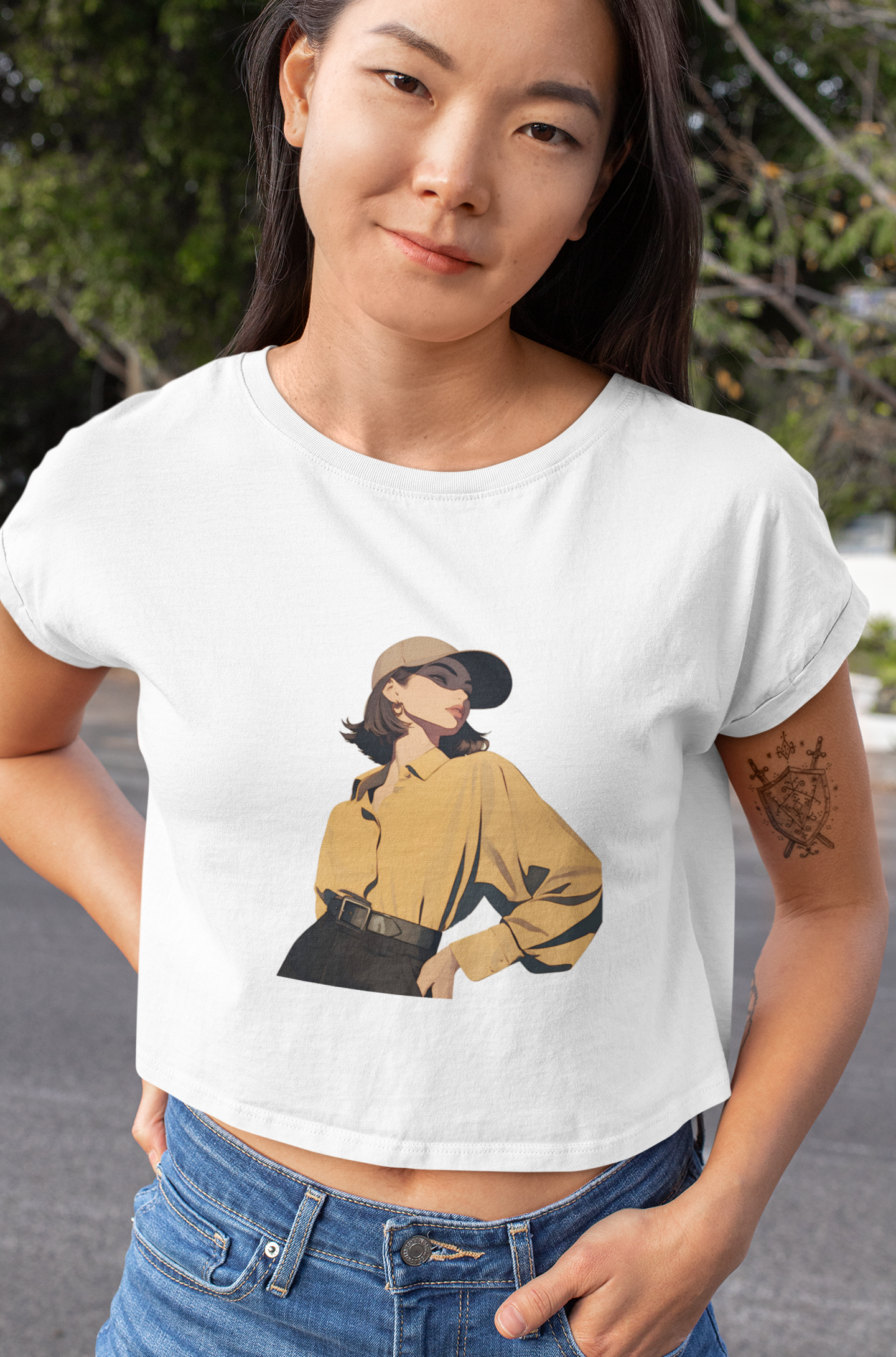 "Girrlll" Oversized Crop Top