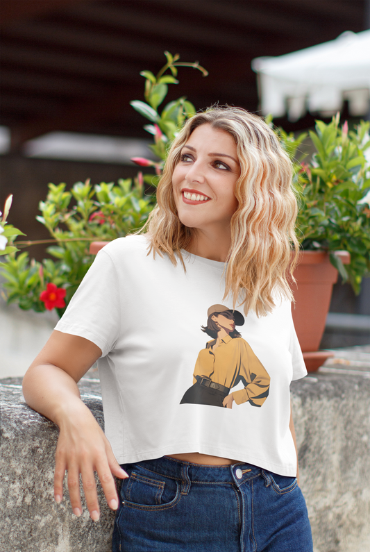 "Girrlll" Oversized Crop Top