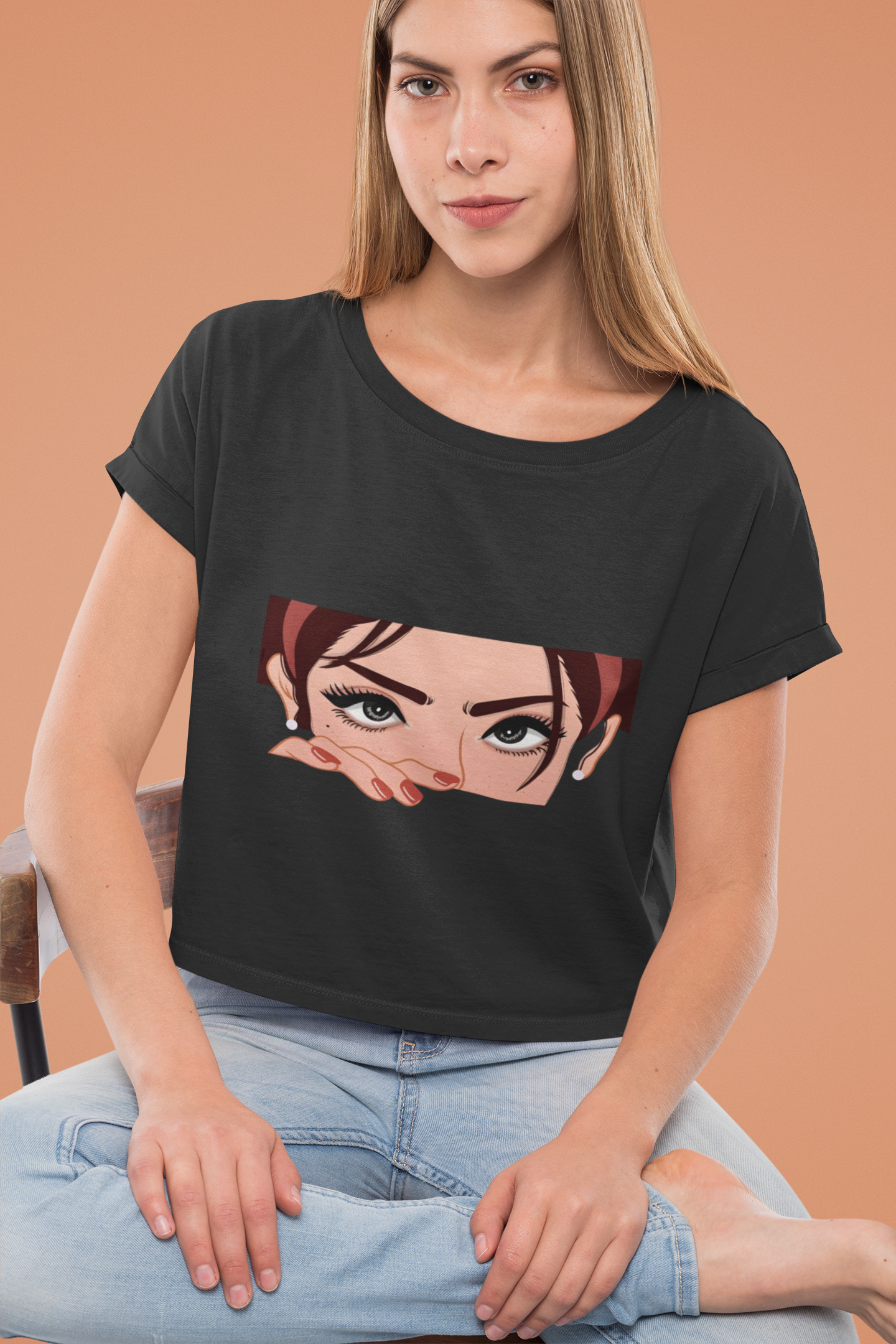 Eye2eye Printed Oversized Crop Top