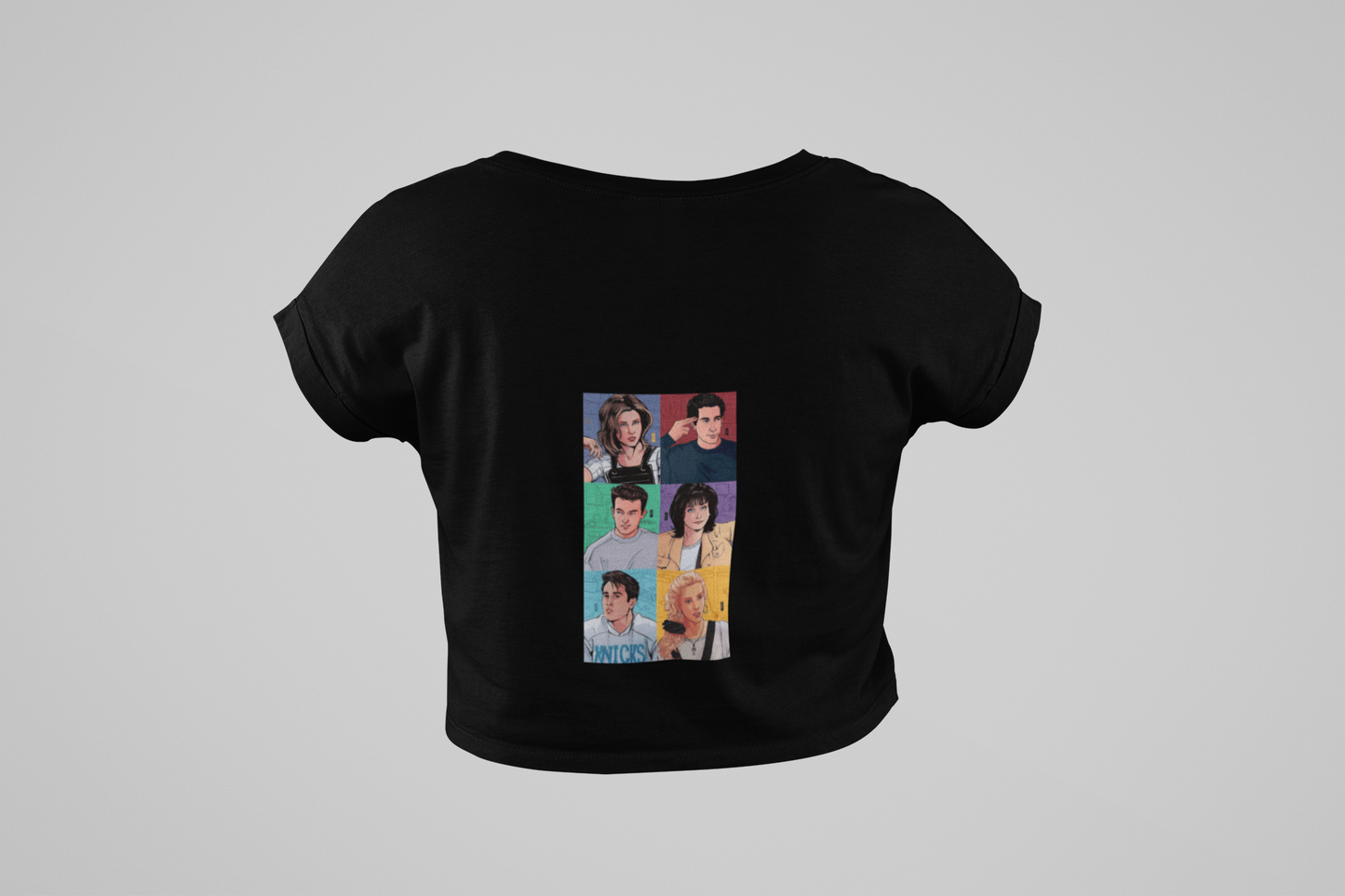Retro pop-art Oversized Crop Top Tee