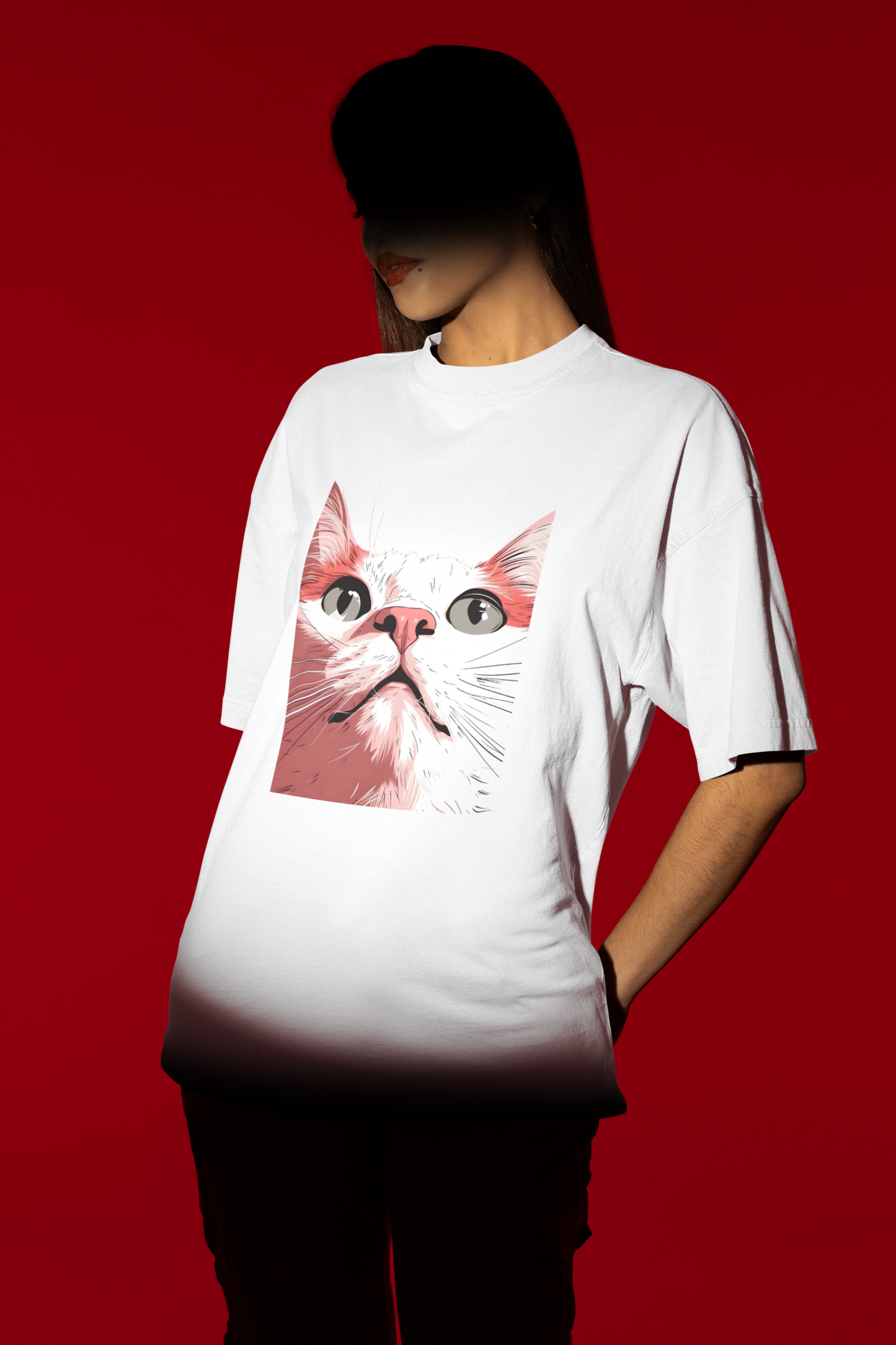 Curious Cat Oversized Tee