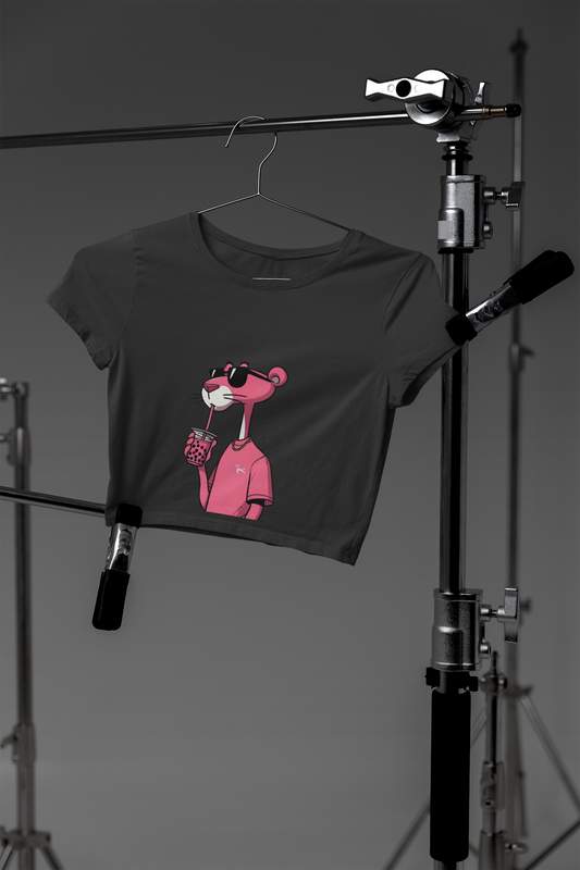 Pink-panther Oversized Crop Top
