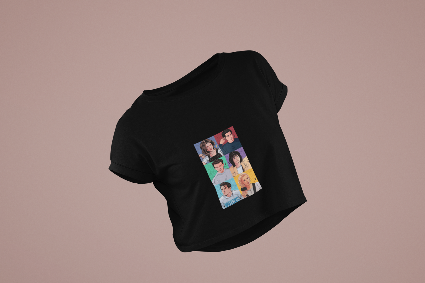 Retro pop-art Oversized Crop Top Tee