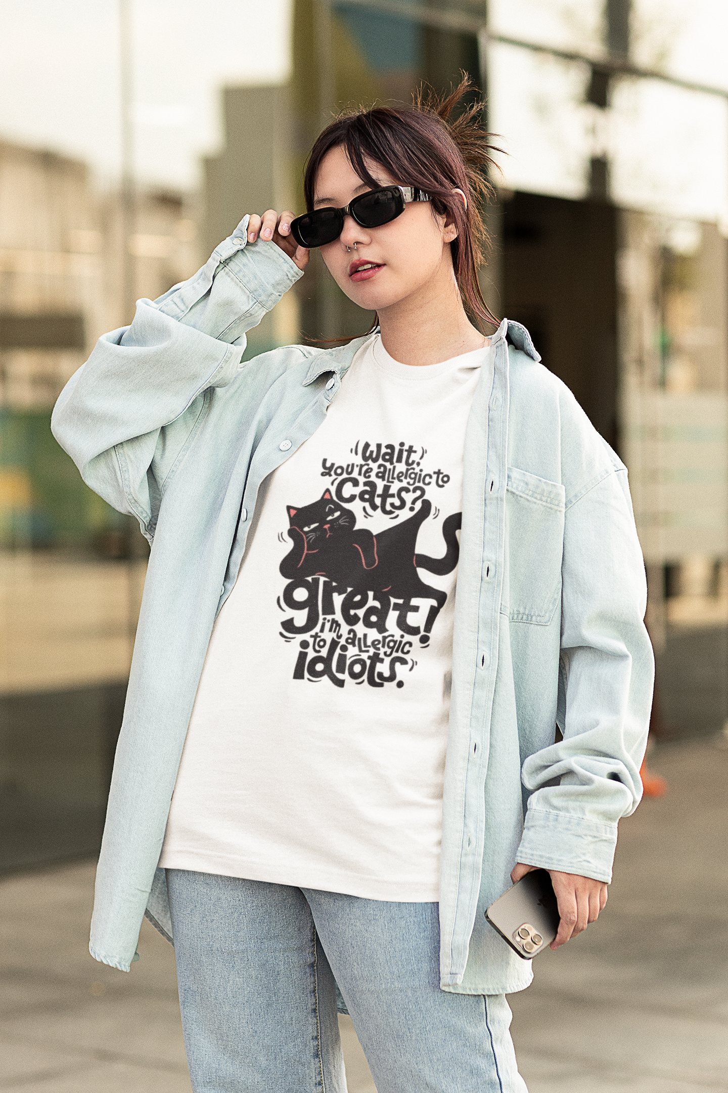 Allergic to Idiots Oversized Tee
