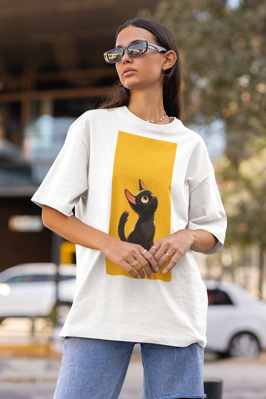 Curious Cat Oversized Tee