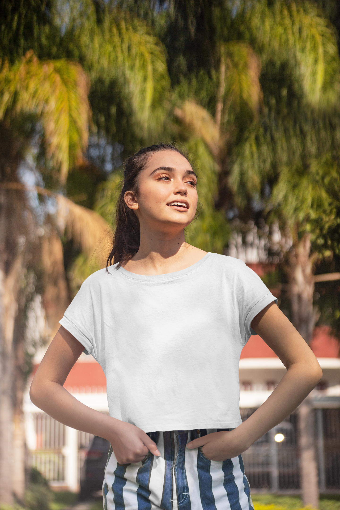 White Crop Tee