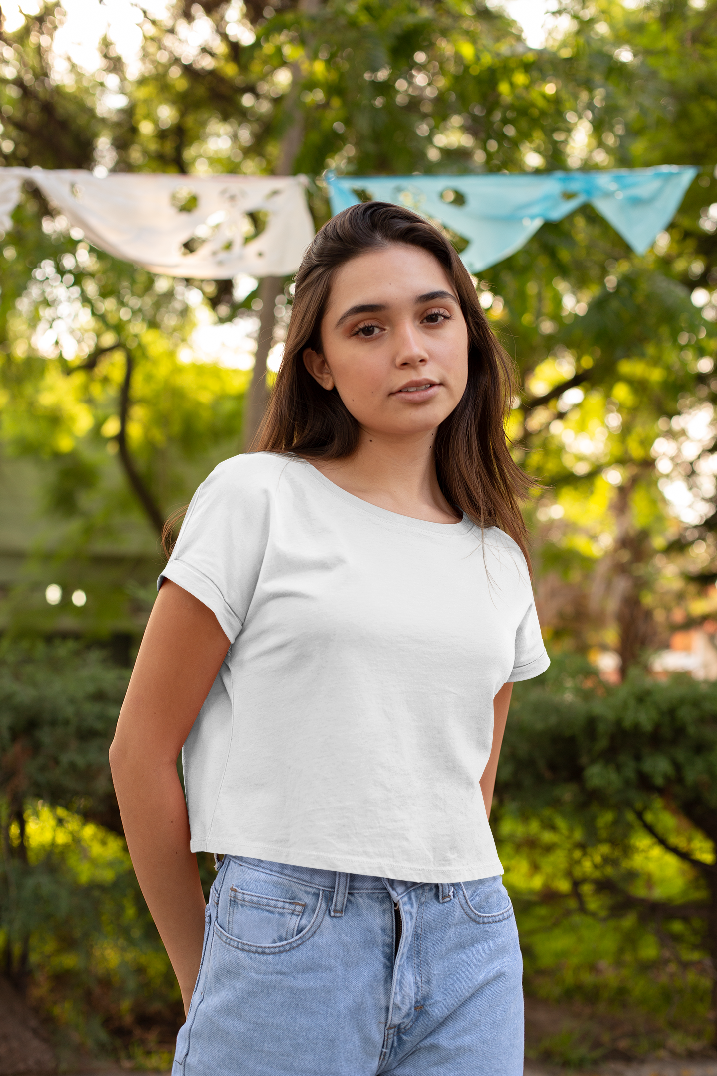 White Crop Tee