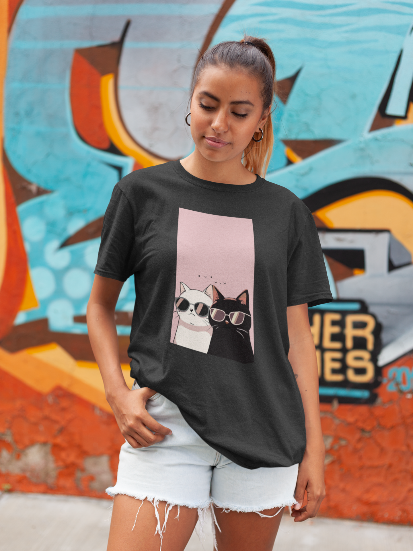 Cool Cats Oversized Tee