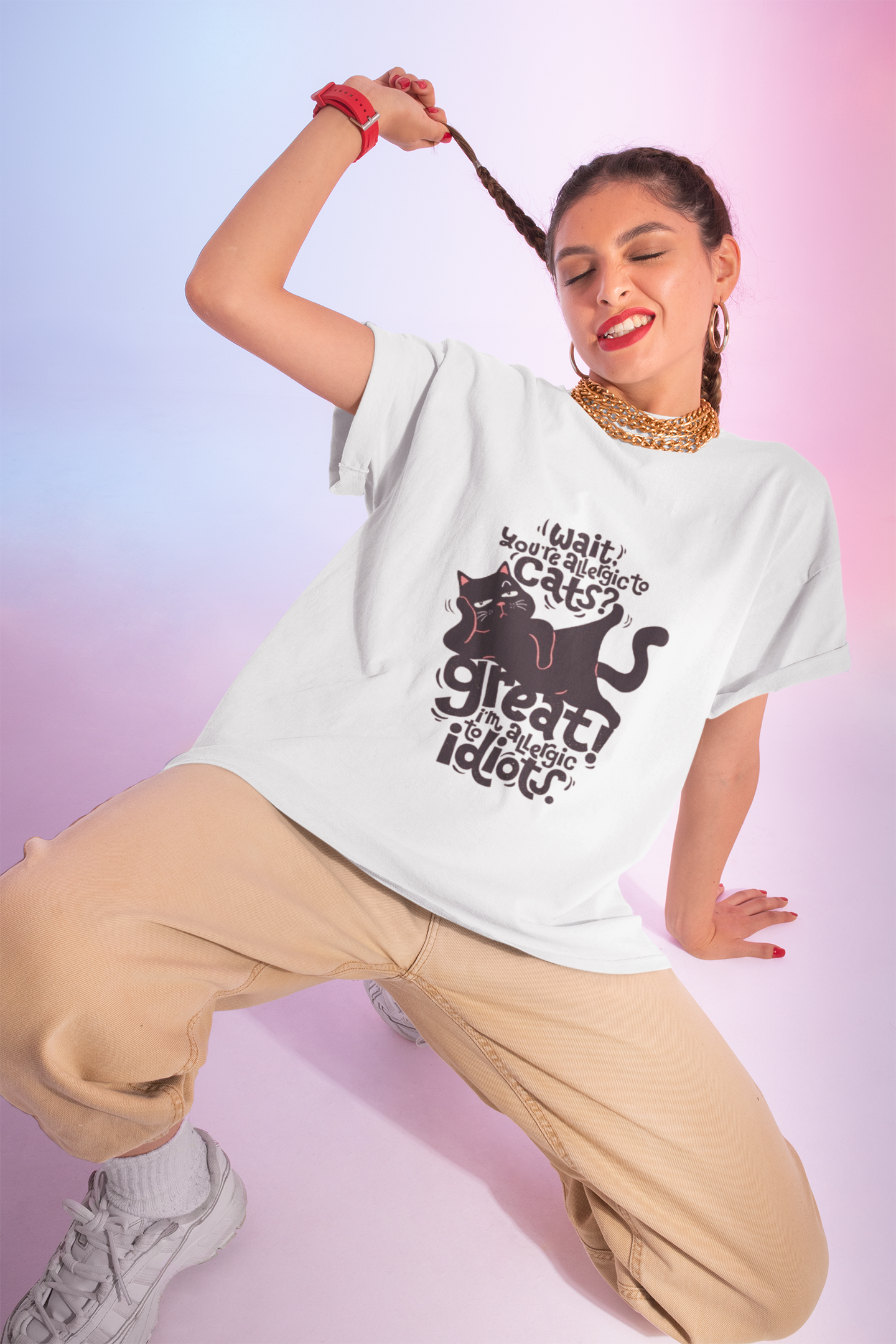 Savage Cat Oversized Tee