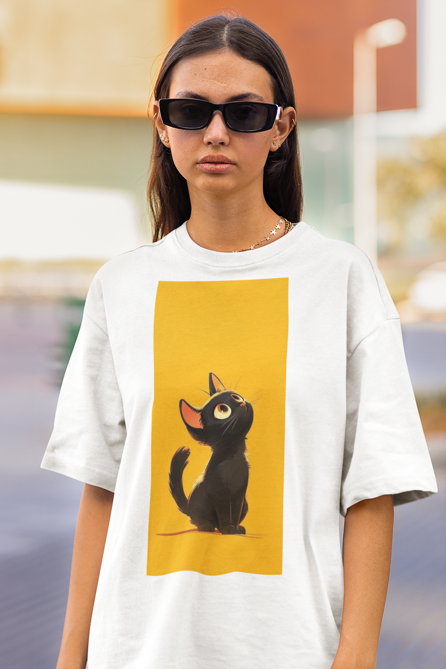 Curious Cat Oversized Tee