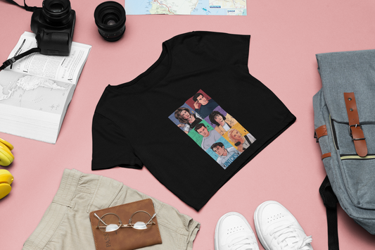 Retro pop-art Oversized Crop Top Tee